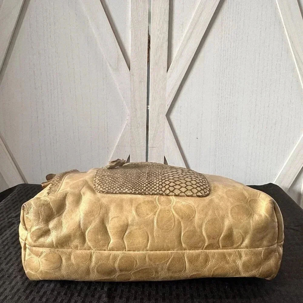 Park Ave. New York Embossed Floral & Snakeskin Hobo Bag